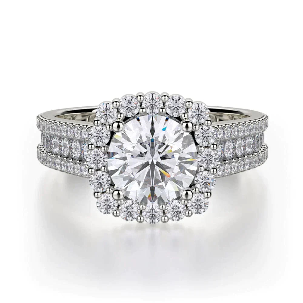 MICHAEL M Engagement Rings 18K White Gold Stella R685-1 R685-1WG