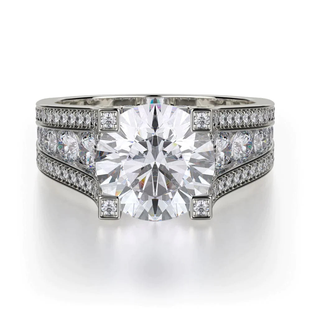 MICHAEL M Engagement Rings 18K White Gold Strada R325-2 R325-2WG