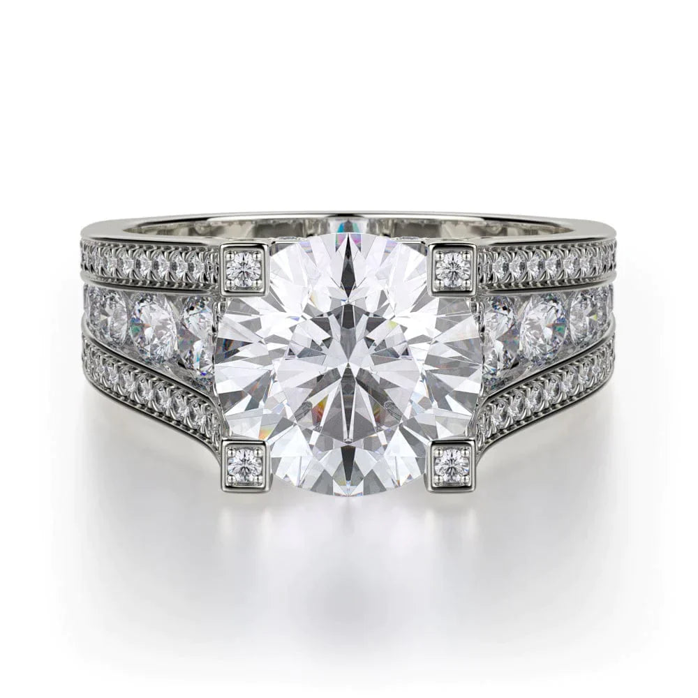 MICHAEL M Engagement Rings 18K White Gold Strada R325-2 R325-2WG