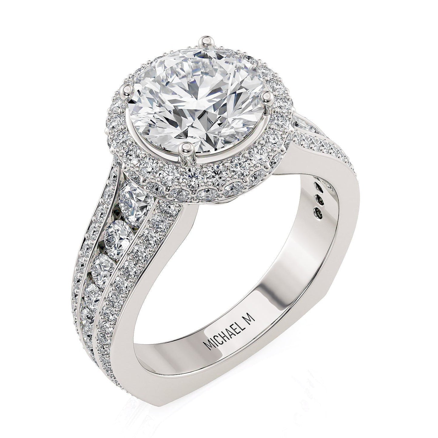 MICHAEL M Engagement Rings 18K White Gold Strada R385-2