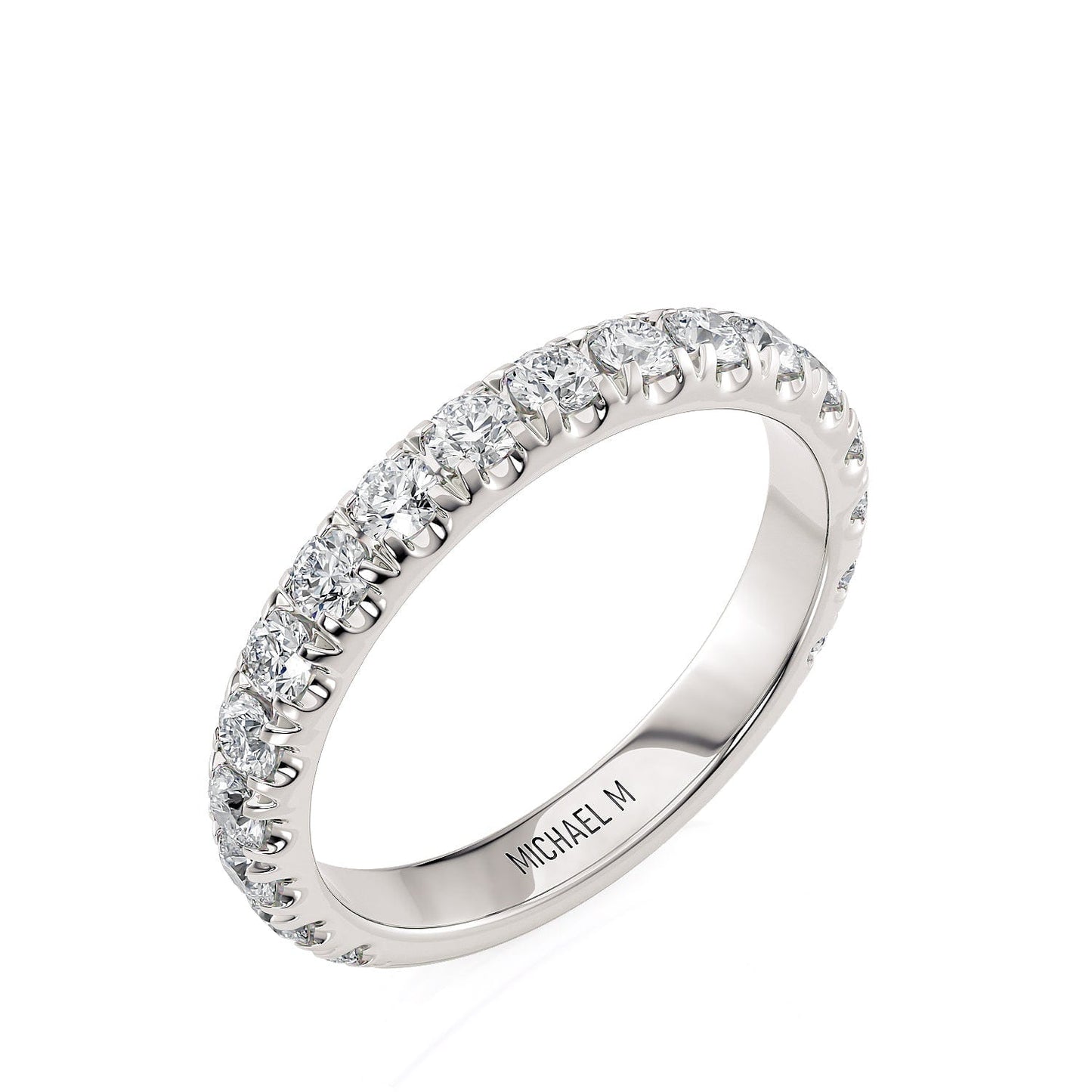 MICHAEL M Engagement Rings 18K White Gold Wedding Band R731B