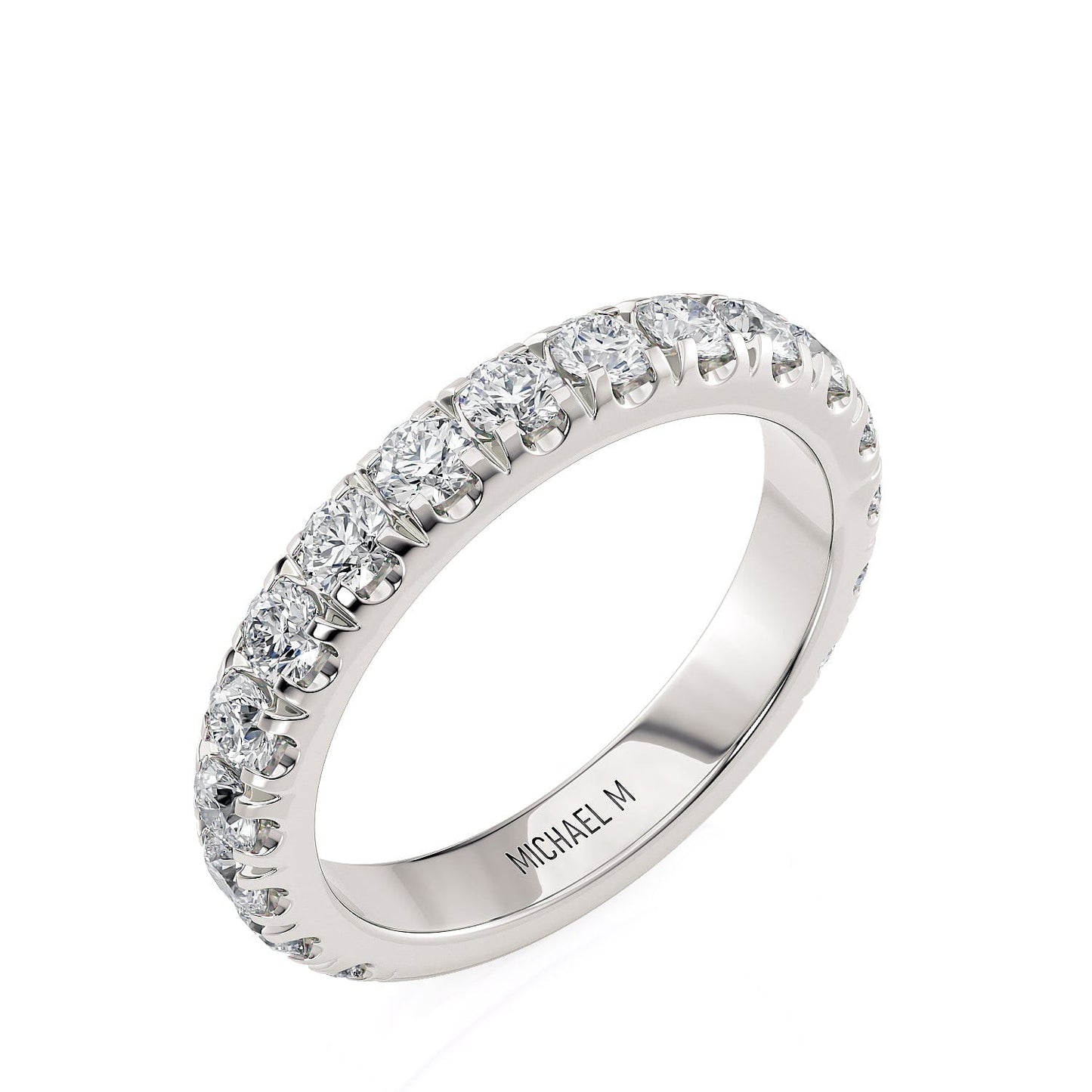 MICHAEL M Engagement Rings 18K White Gold Wedding Band R731LB