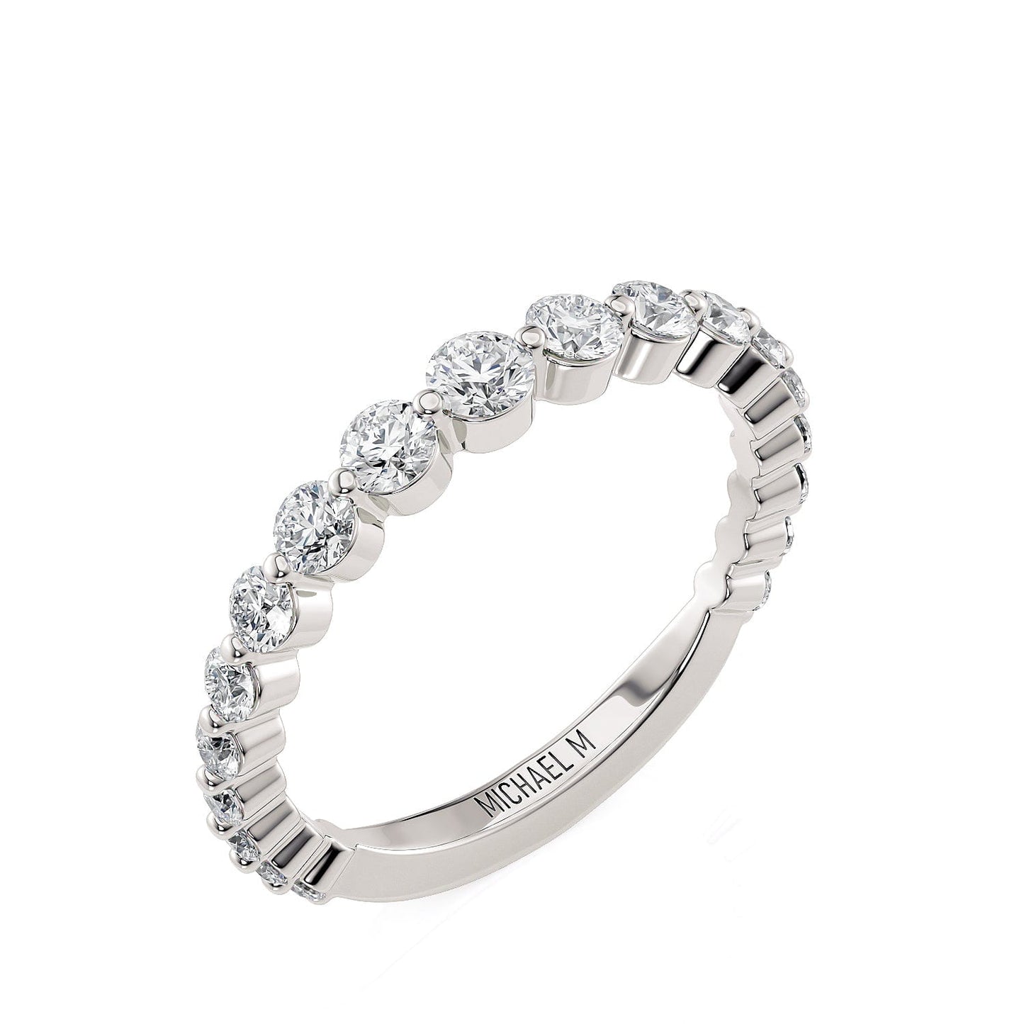 MICHAEL M Engagement Rings 18K White Gold Wedding Band R786B