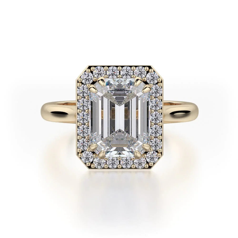 Michael M Center Stone Claw Prong Emerald Engagement Ring
