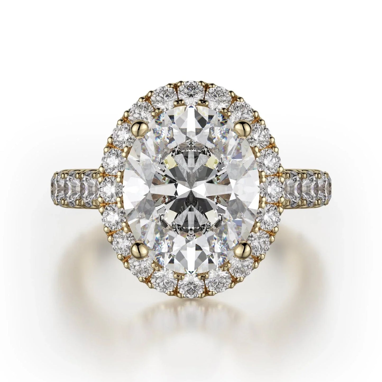 MICHAEL M Engagement Rings 18K Yellow Gold Europa R320L-3-OV R320L-3-OV-YG