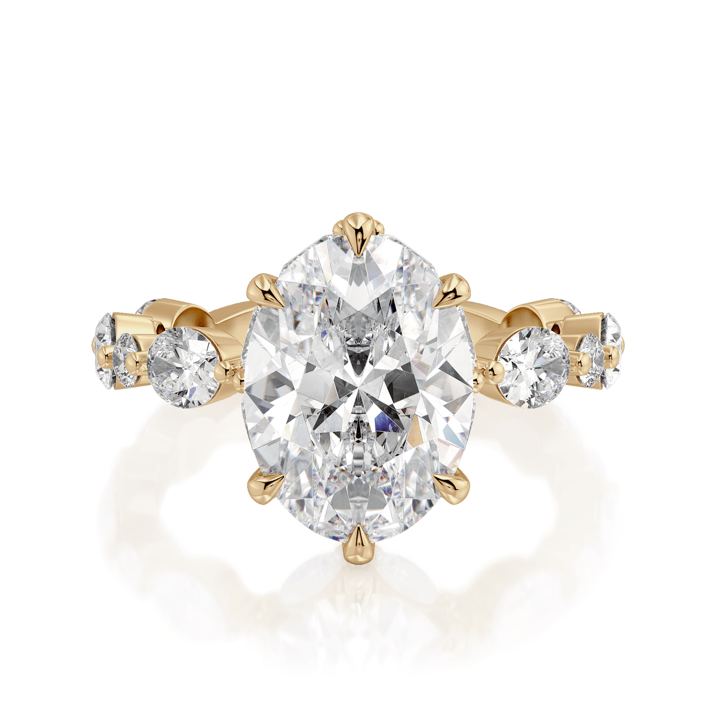 MICHAEL M Engagement Rings 18K Yellow Gold Monarch R833-3 Oval