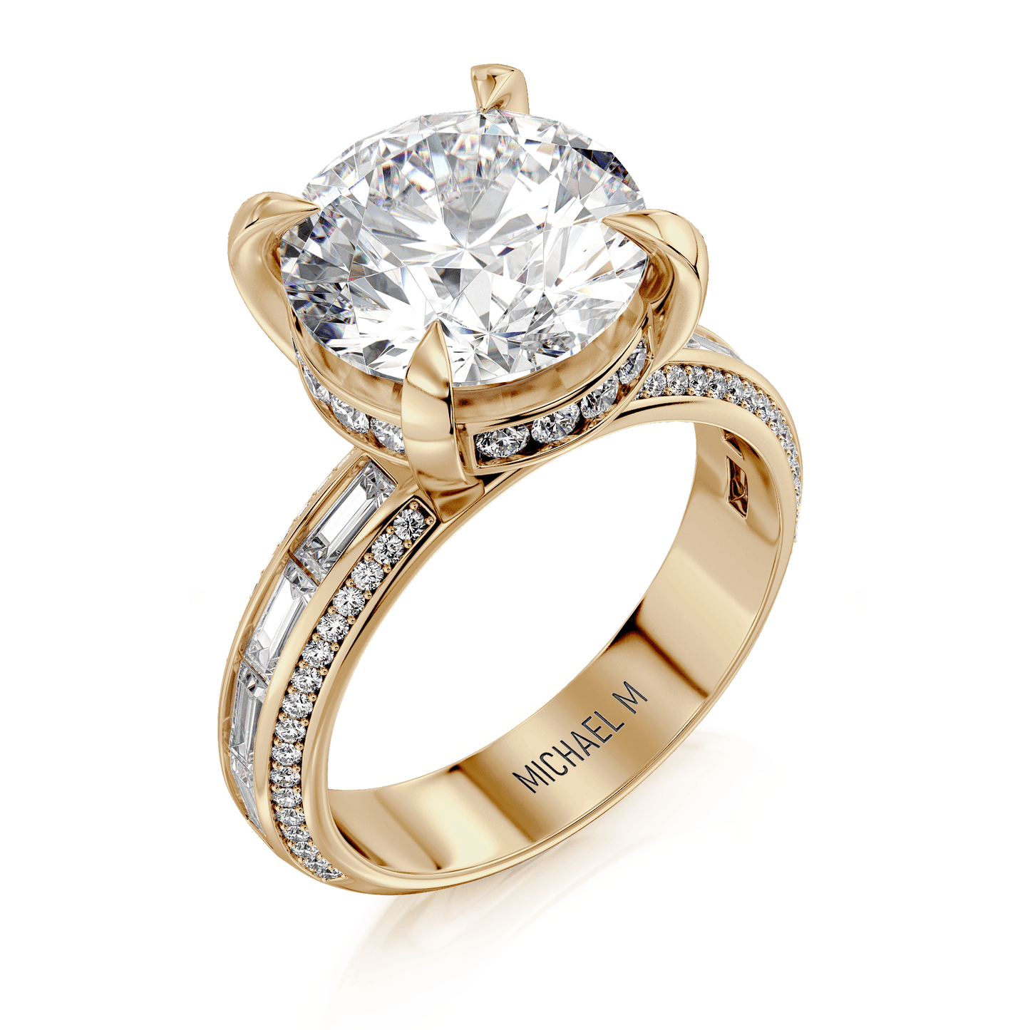 MICHAEL M Engagement Rings 18K Yellow Gold Montage R835-4 Round