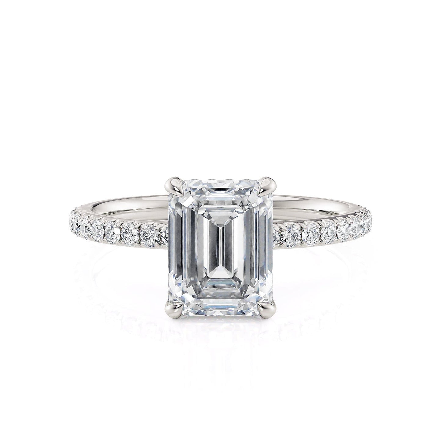 Michael M Hidden Halo Emerald Engagement Ring