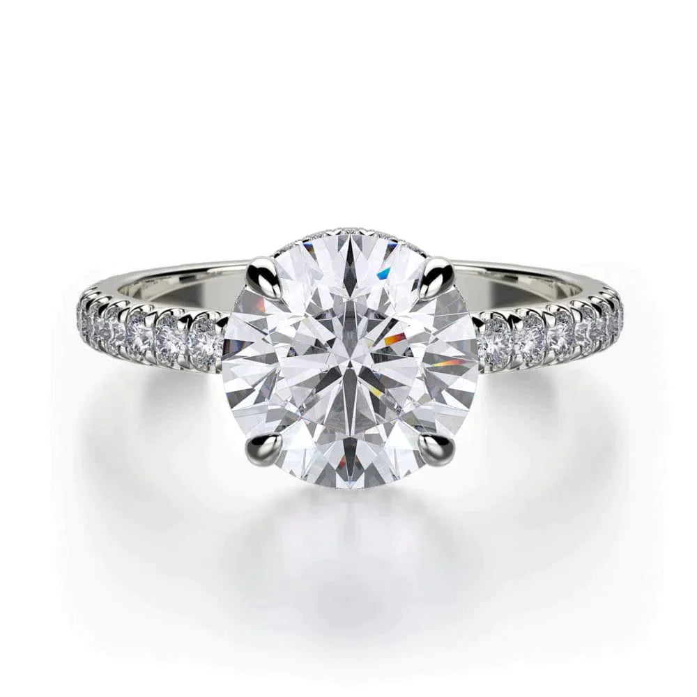 Michael M Hidden Halo Round Engagement Ring