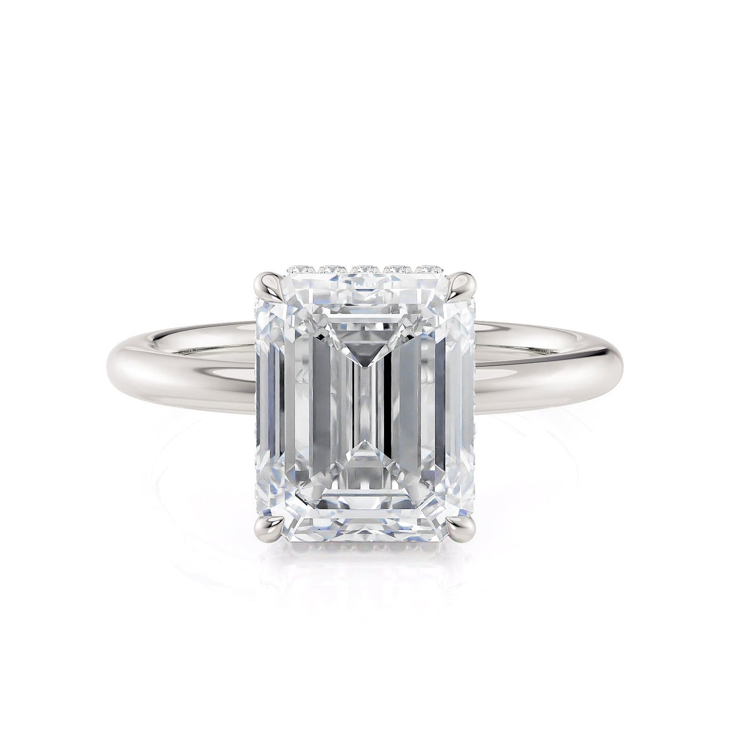 Michael M Hidden Halo Emerald Engagement Ring