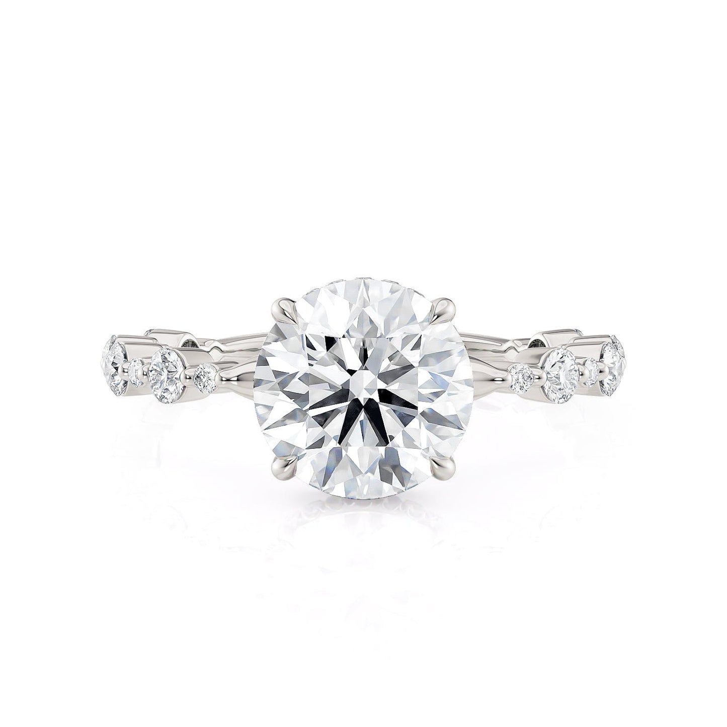 Michael M Hidden Halo Round Engagement Ring