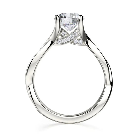 Michael M Pave Round Engagement Ring