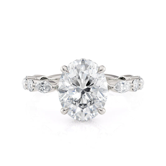 Michael M Hidden Halo Oval Engagement Ring