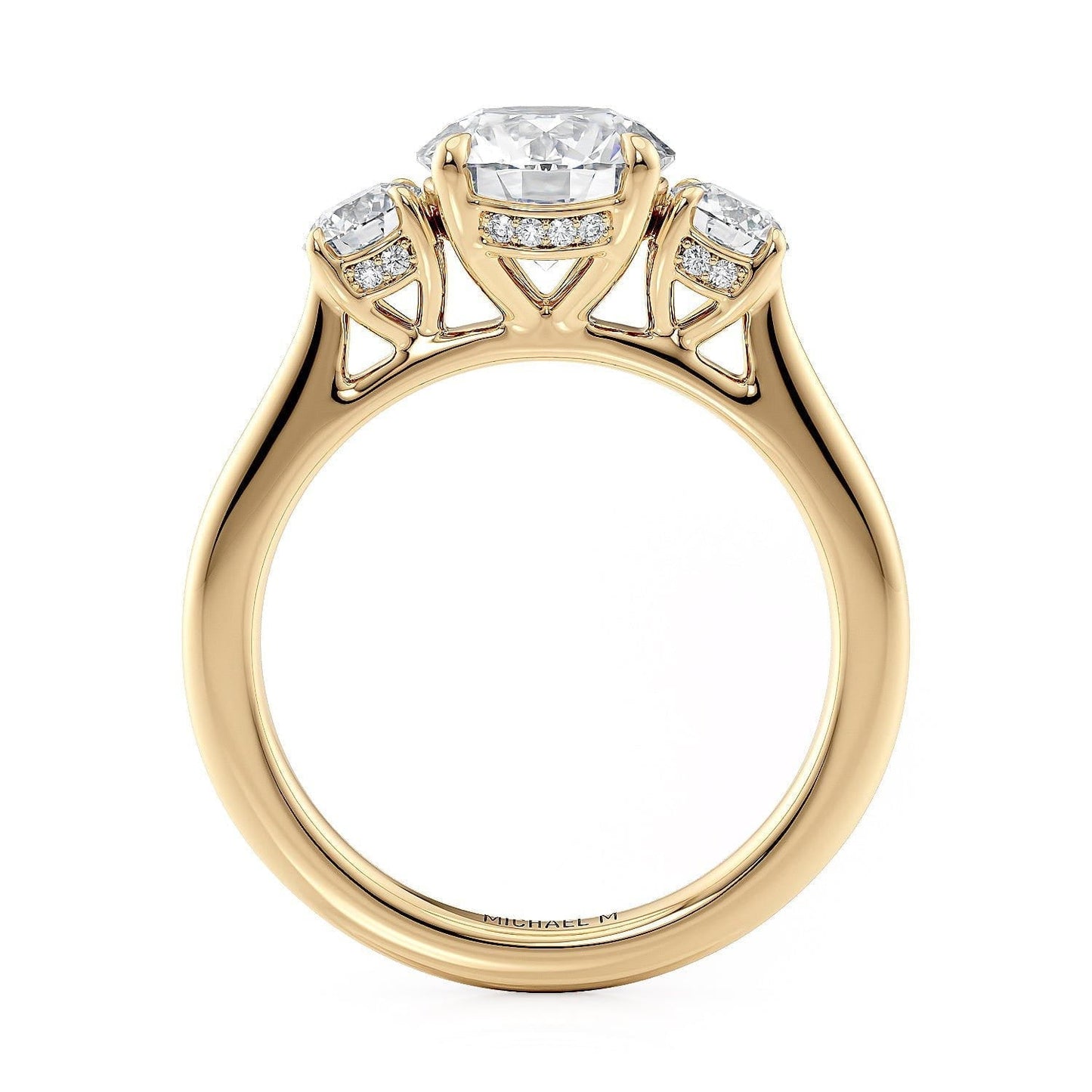 Michael M Three Stone Round Engagement Ring