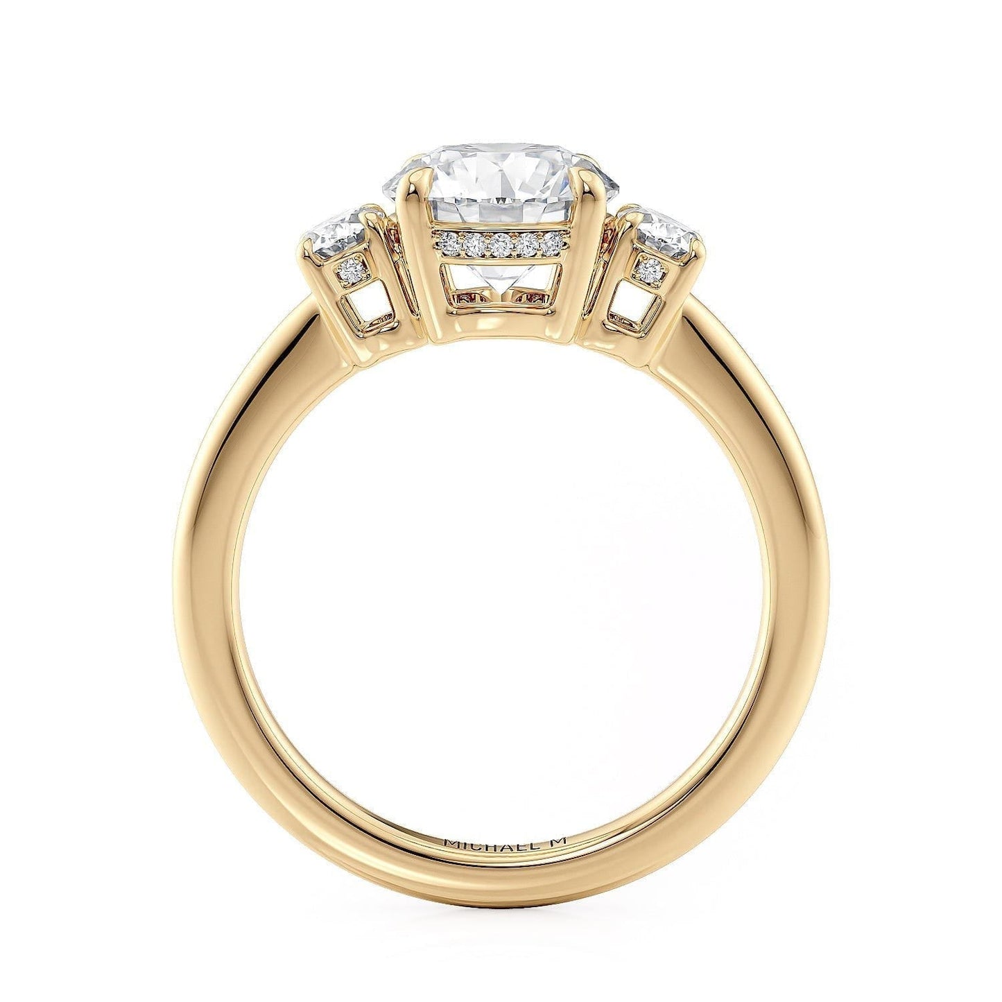 Michael M Three Stone Round Engagement Ring