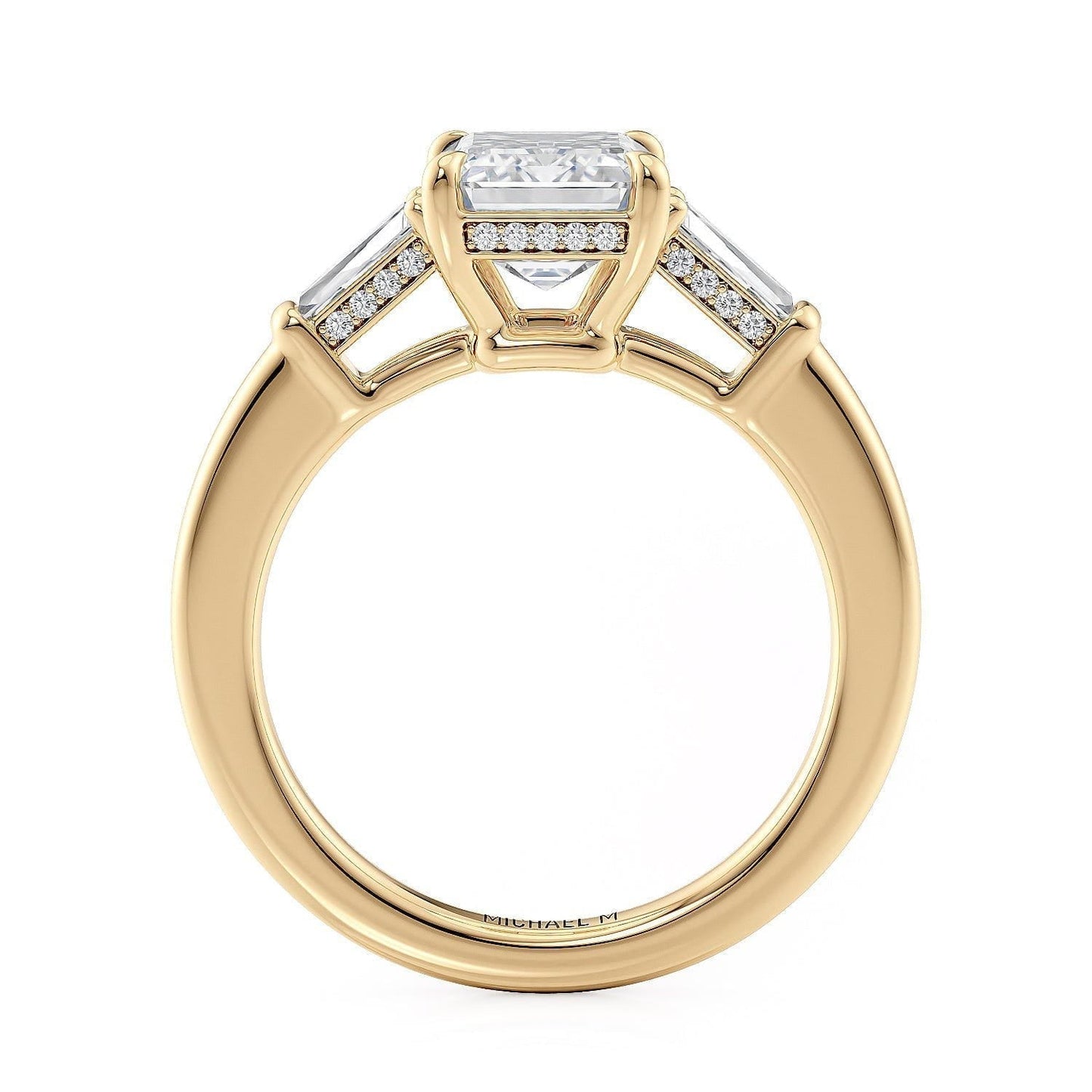 Michael M Three Stone Emerald Engagement Ring