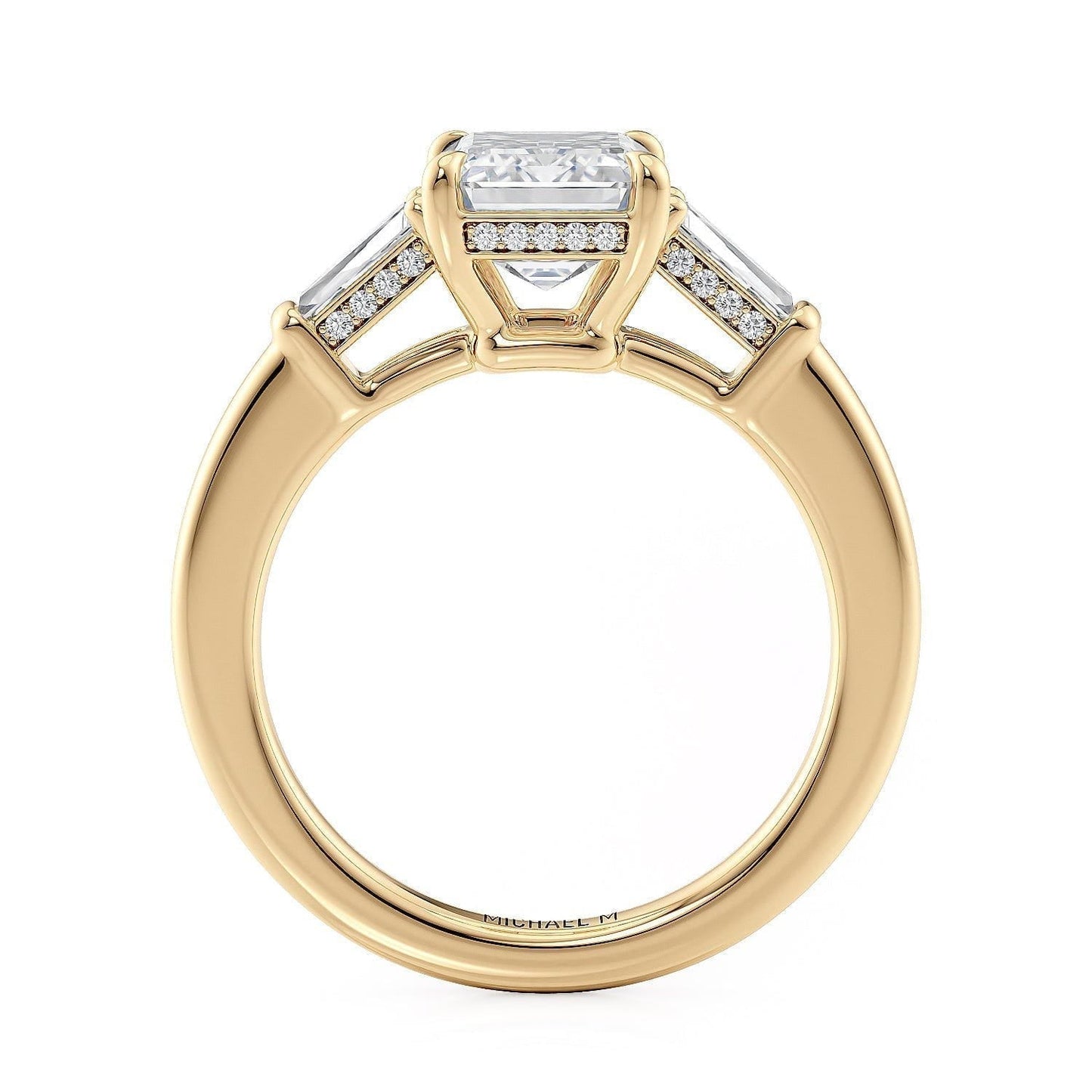 Michael M Three Stone Emerald Engagement Ring
