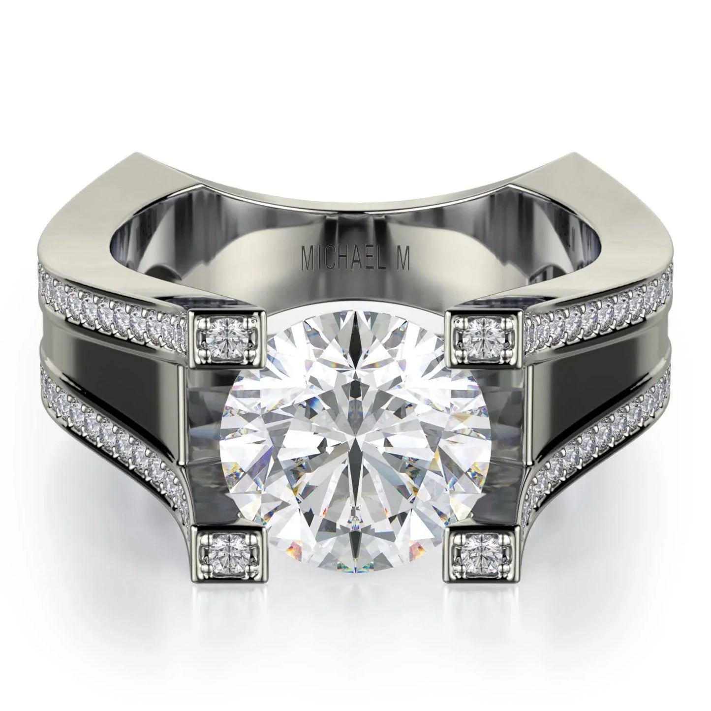 MICHAEL M Engagement Rings White Gold Strada R757-2 R757-2WG
