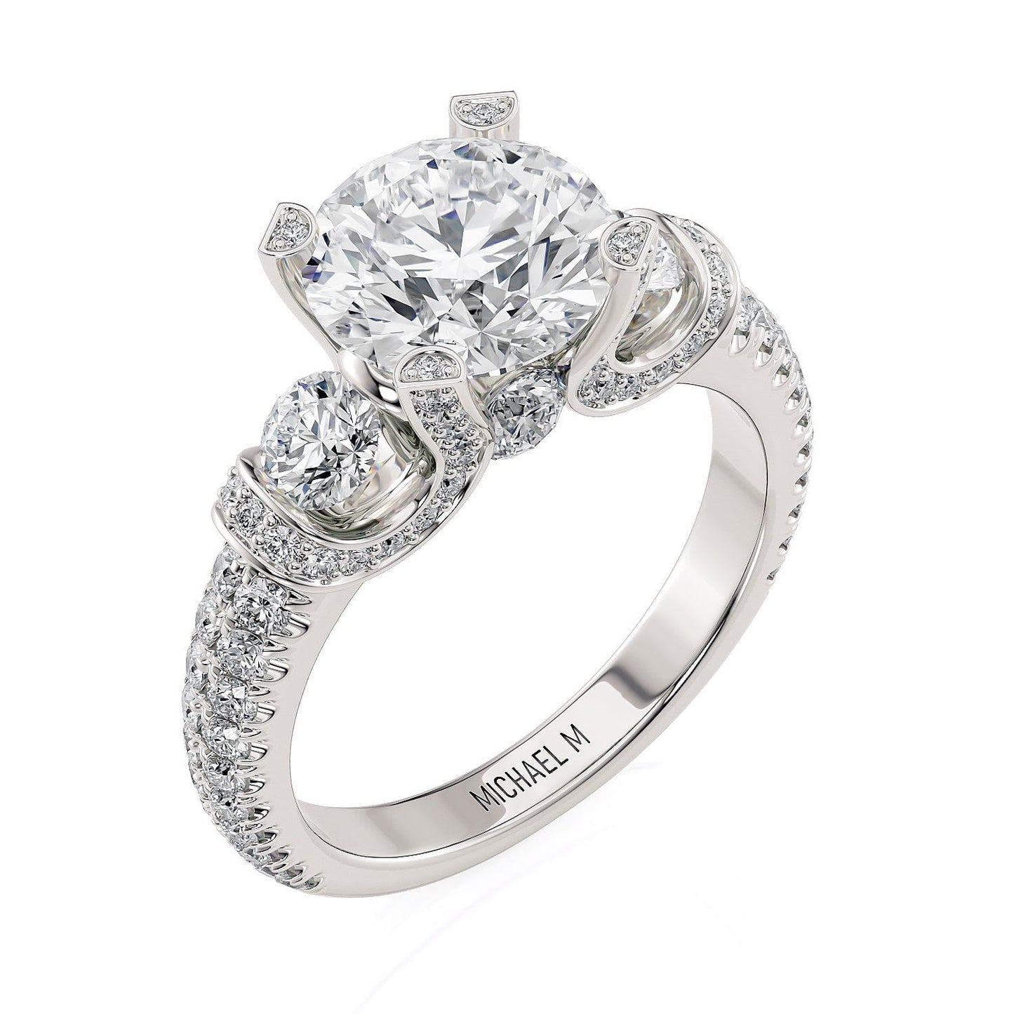 MICHAEL M Engagement Rings White Gold Trinity R471-2