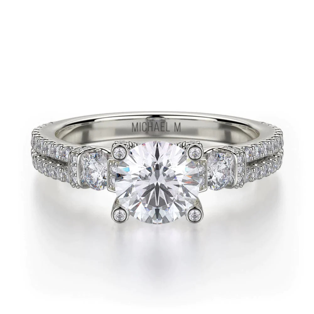 MICHAEL M Engagement Rings White Gold Trinity R502-1 R502-1WG