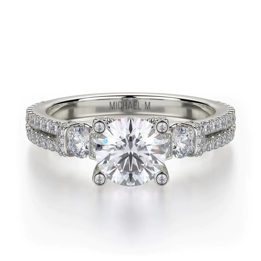 MICHAEL M Engagement Rings White Gold Trinity R502-1 R502-1WG