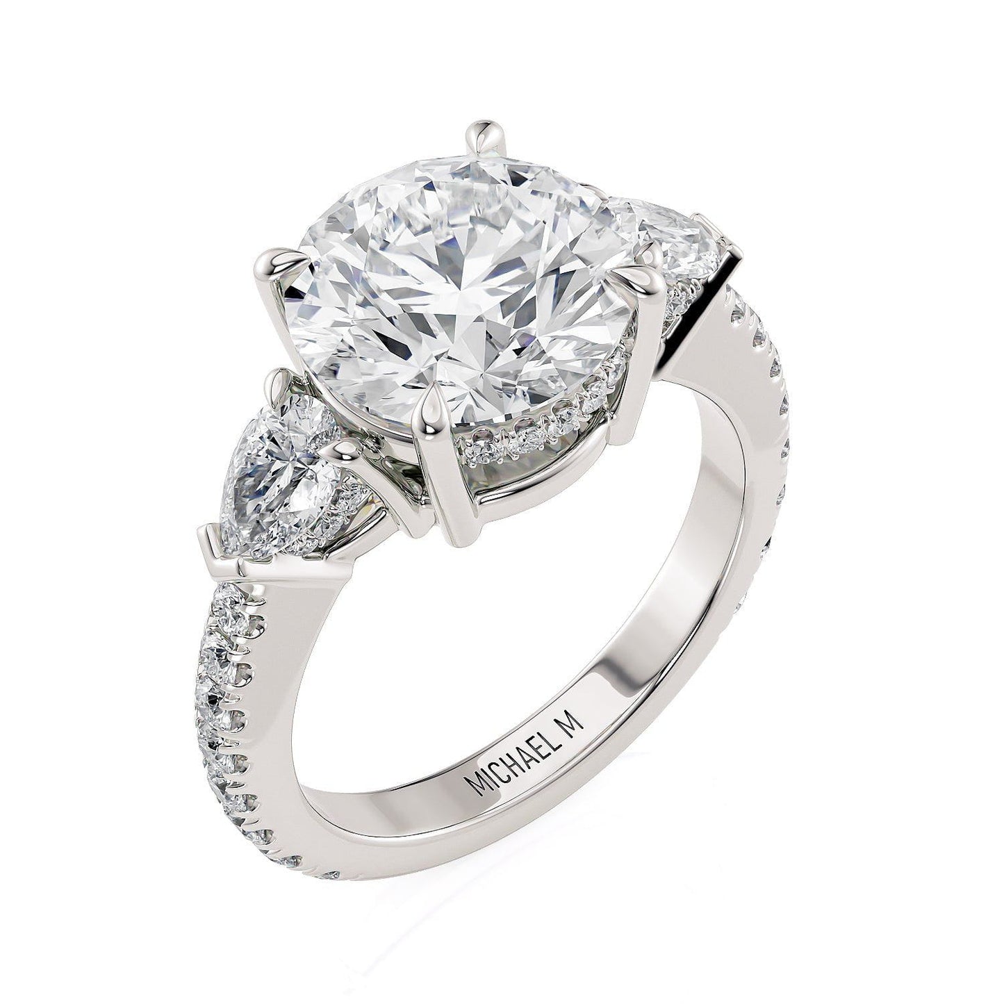MICHAEL M Engagement Rings White Gold Trinity R758-3