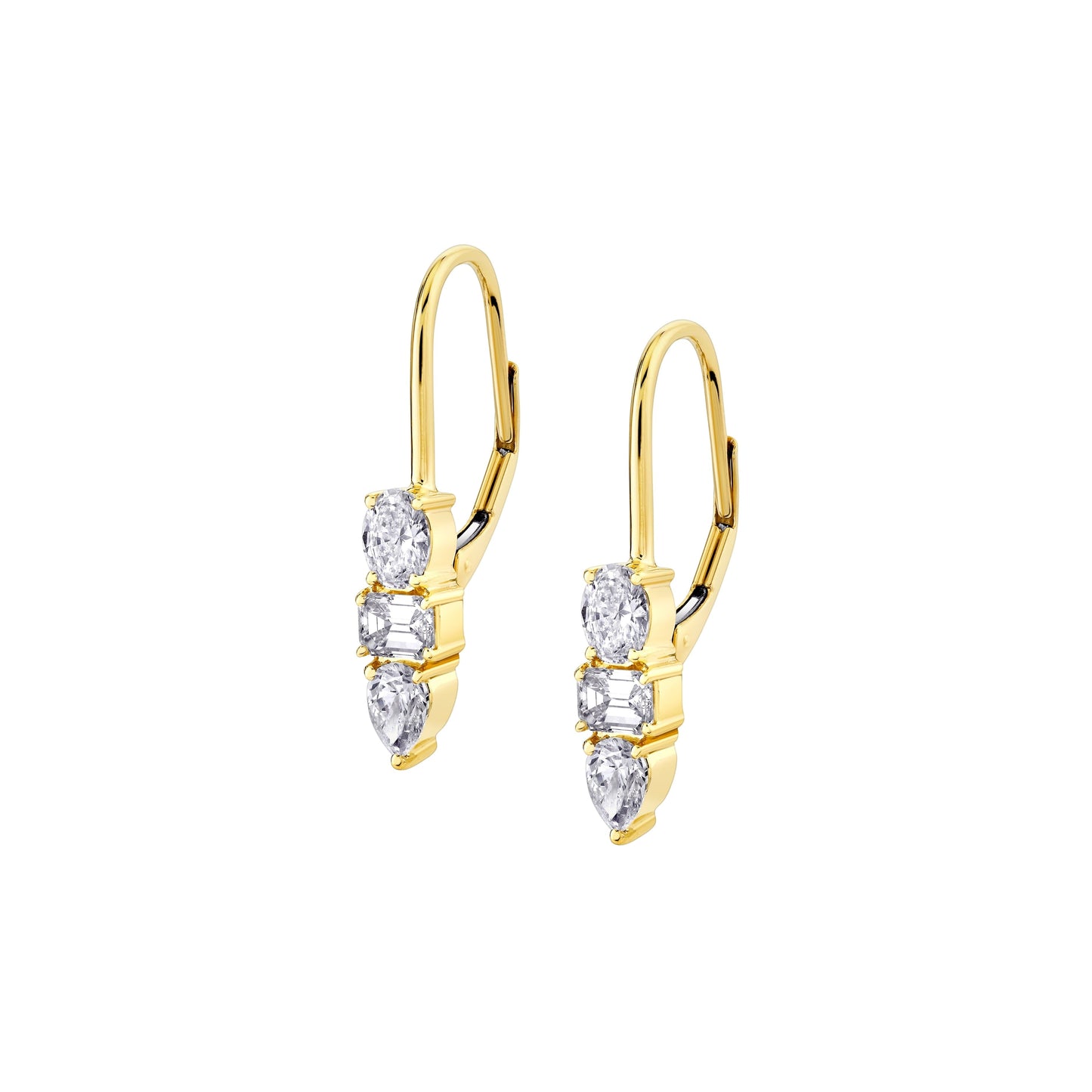MICHAEL M Fashion Earrings 18K Yellow Gold Montage 3 Drop Earrings ER614