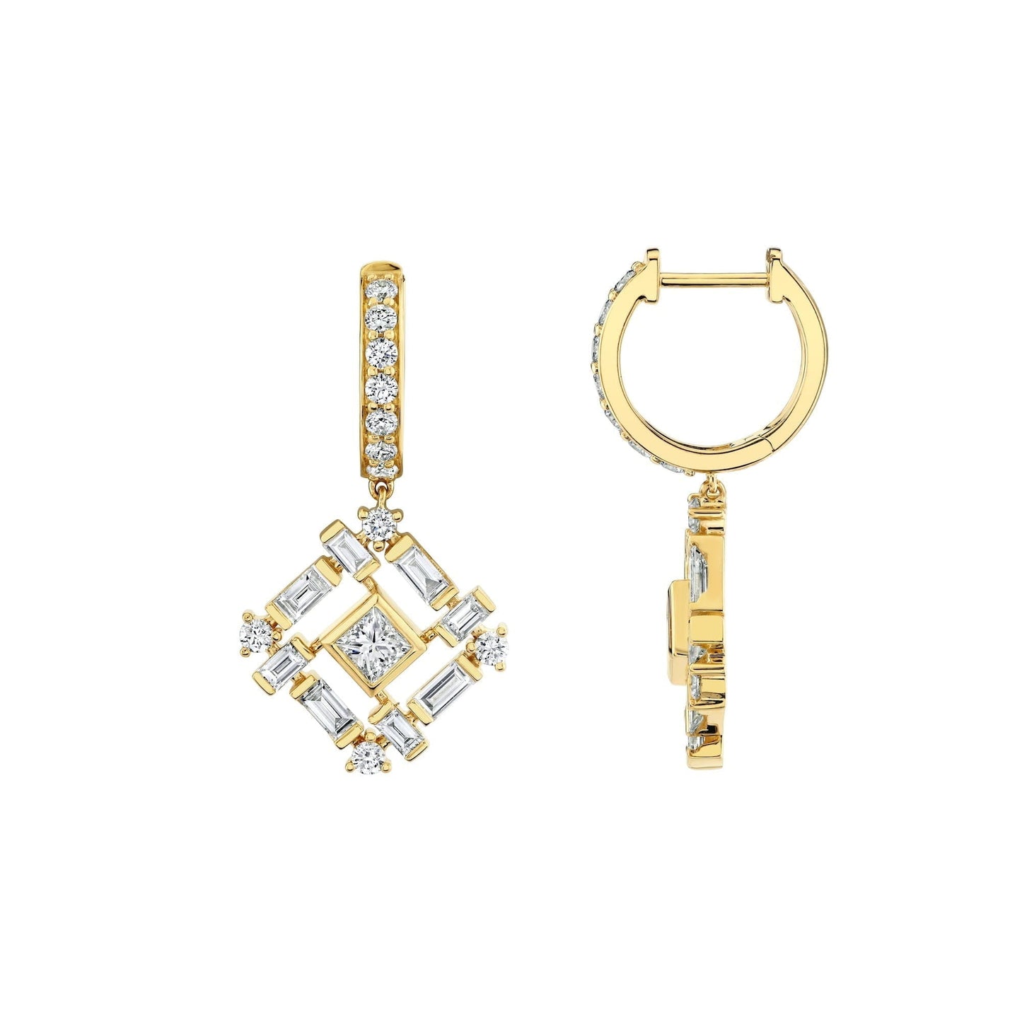 MICHAEL M Fashion Earrings Montage Baguette Drop Earrings