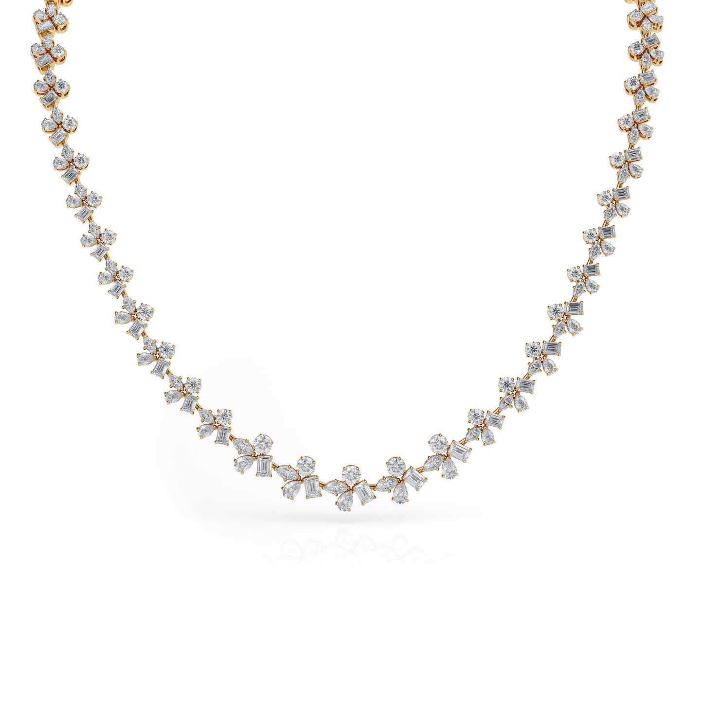 MICHAEL M Fashion Necklaces 18K Yellow Gold Montage Cluster Riviera Necklace CN403