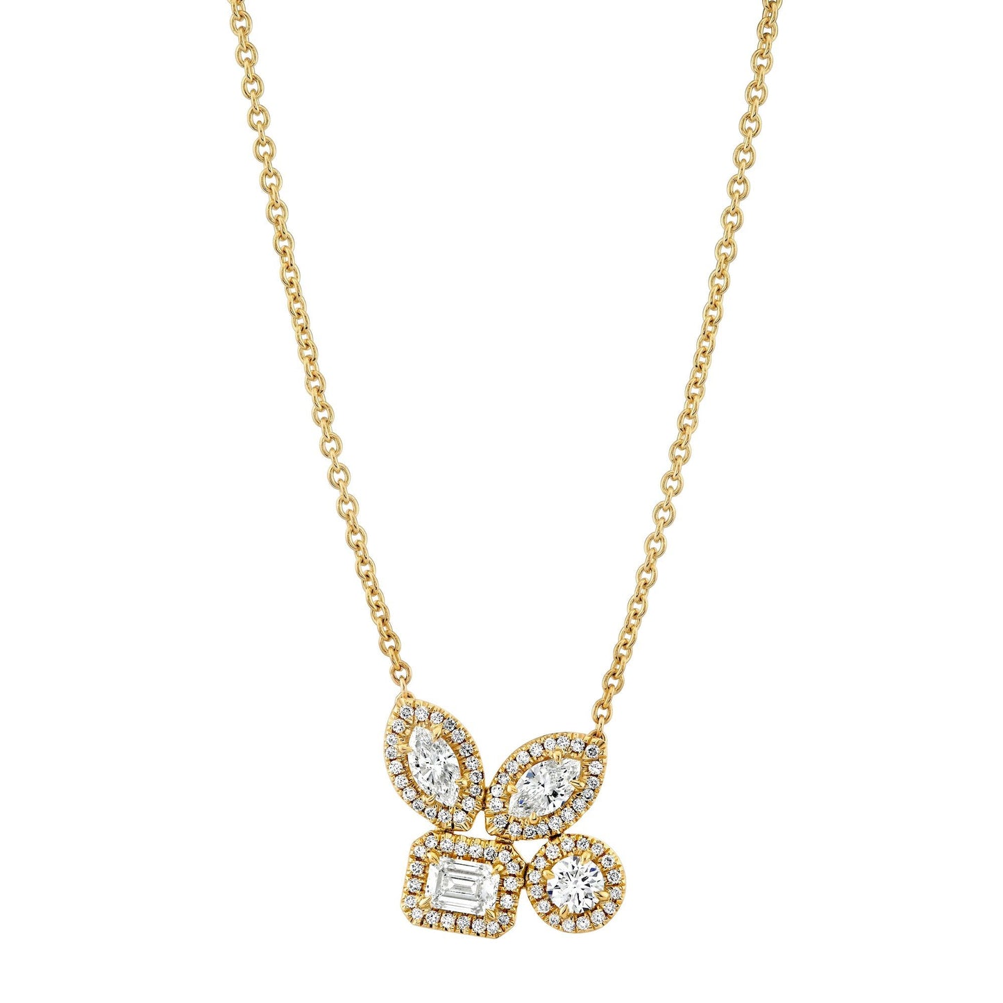 MICHAEL M Fashion Necklaces Montage Cluster Halo Necklace