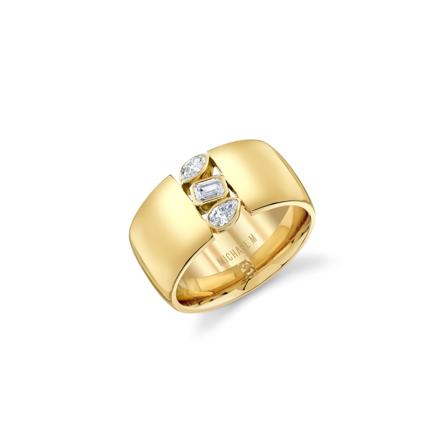MICHAEL M Fashion Rings 18K Yellow Gold / 4 Montage Cigar Band F409
