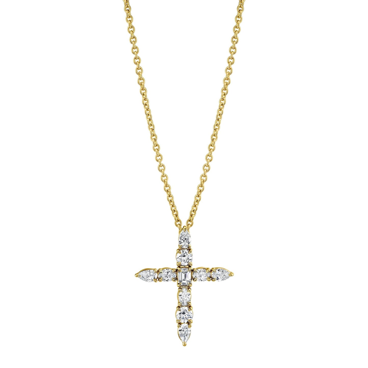 MICHAEL M Fashion Rings 18K Yellow Gold Montage Cross Pendant