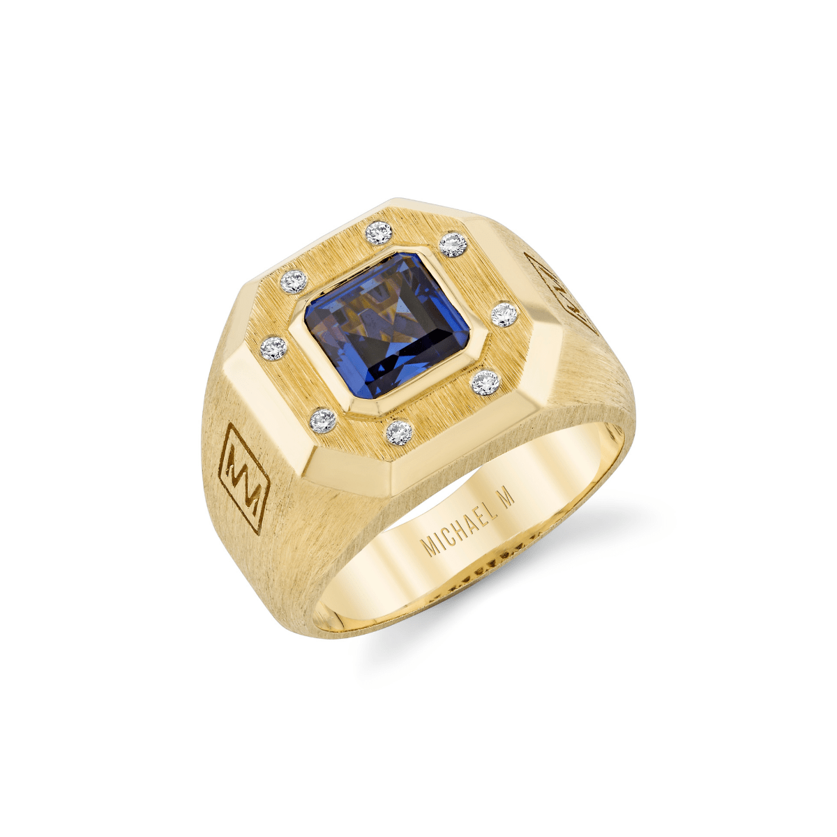 MICHAEL M Men's Men's Blue Sapphire Signet Ring