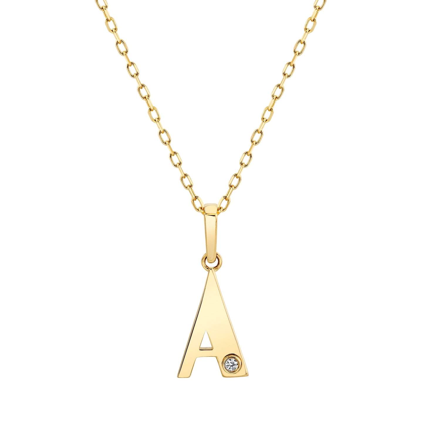 MICHAEL M Necklaces 14K Yellow Gold / A Deco Initial Charm P403A-NC