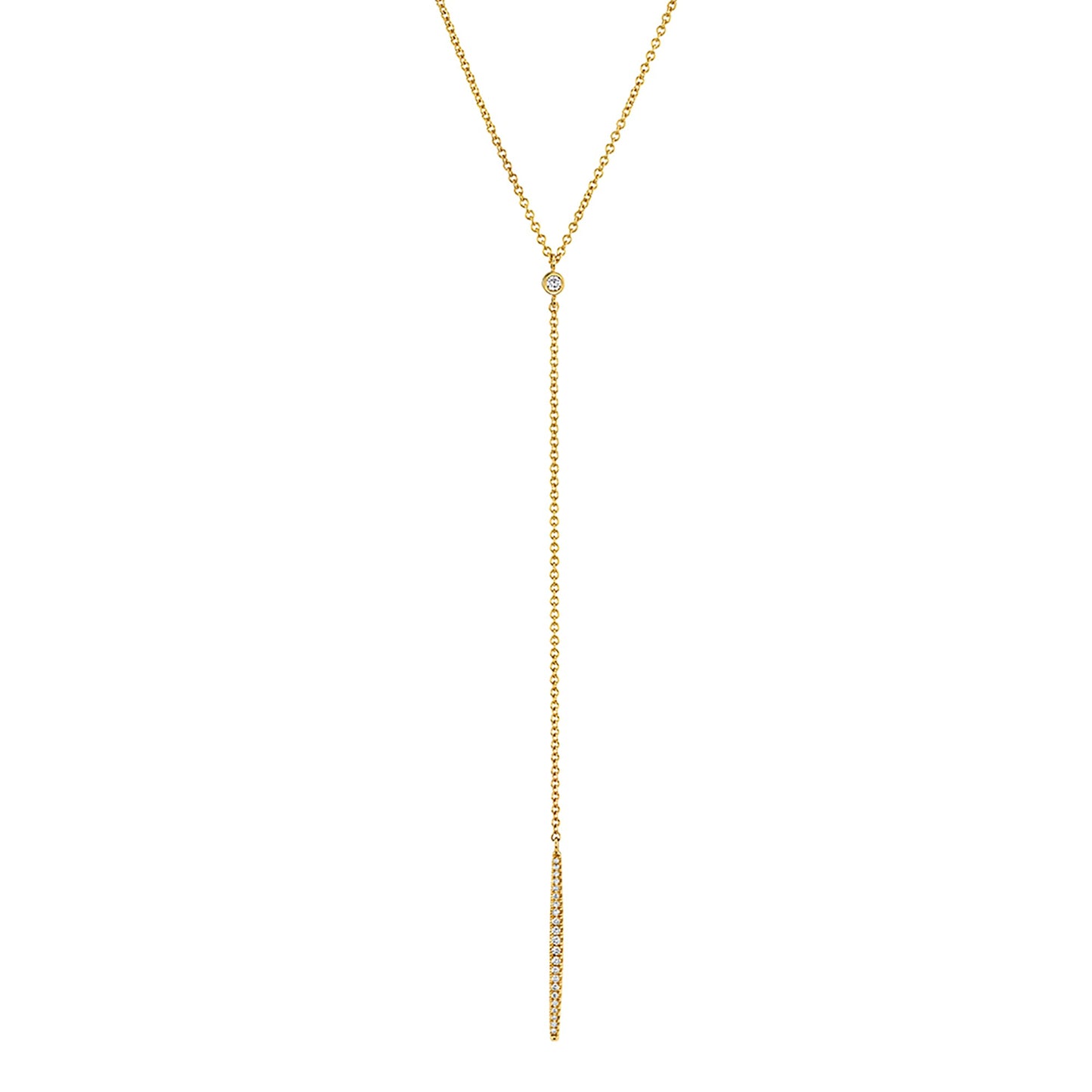 MICHAEL M Necklaces 14K Yellow Gold Diamond Linear Drop Necklace CN216-YG