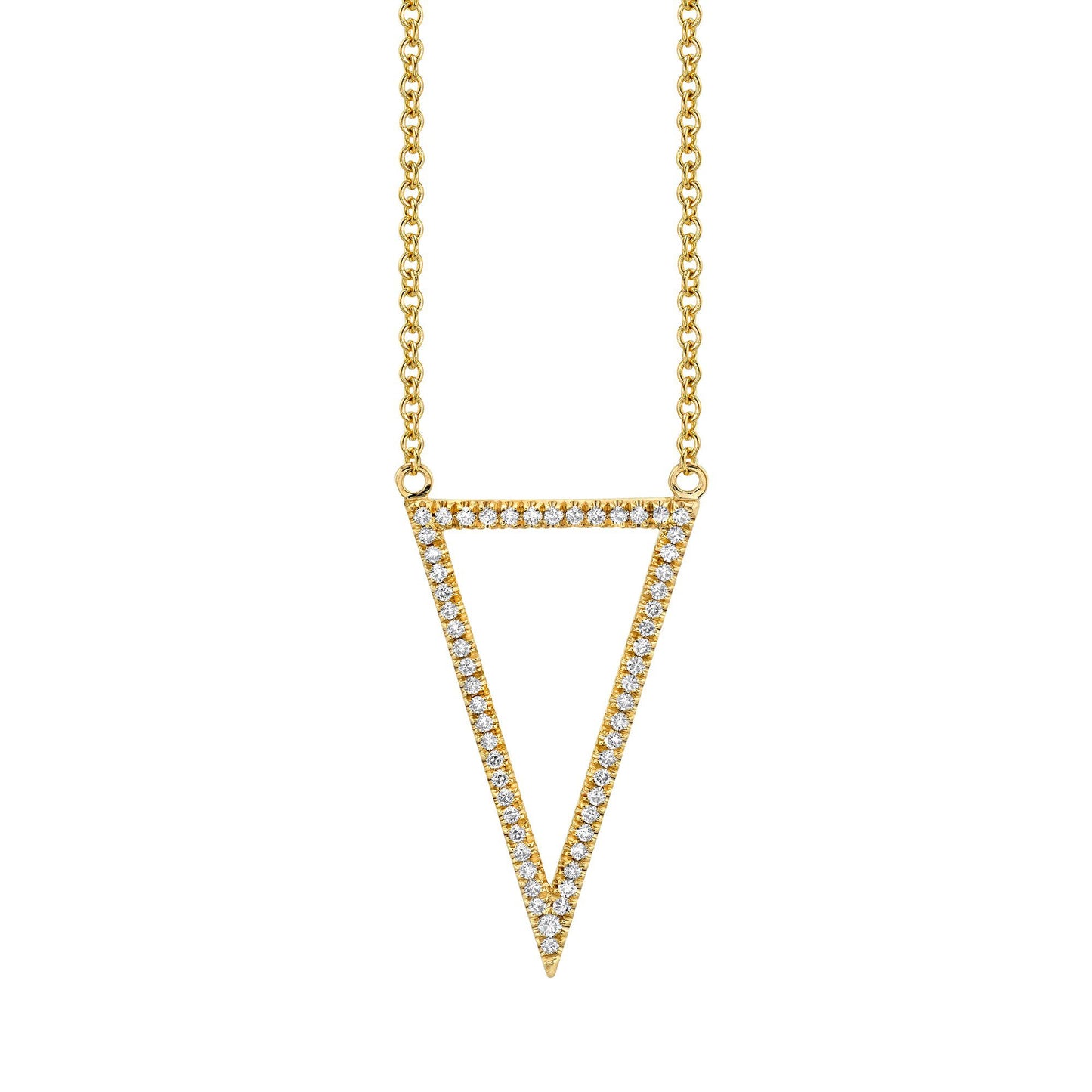 MICHAEL M Necklaces 14K Yellow Gold Geometric Triangle Diamond Pendant P226YG