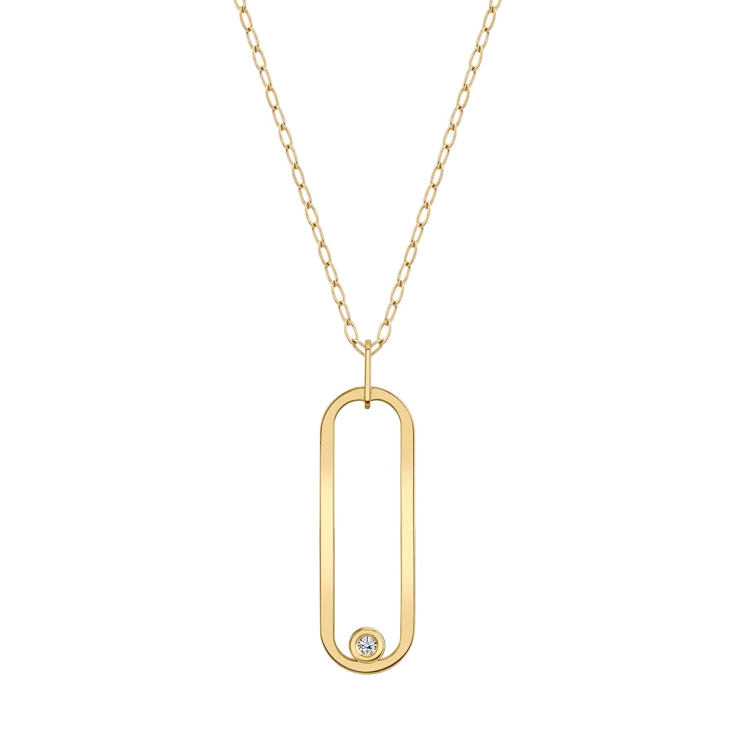 MICHAEL M Necklaces 14K Yellow Gold Longline Link Pendant P360