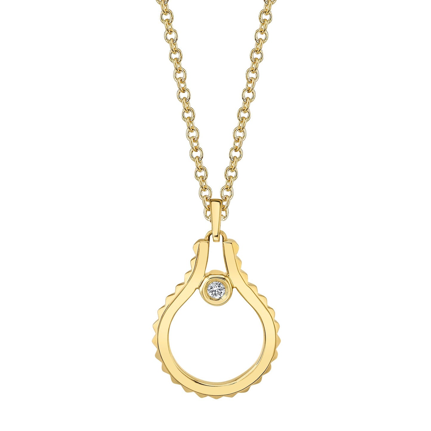 MICHAEL M Necklaces 14K Yellow Gold Mini Signature MM Tetra Pendant P379YG