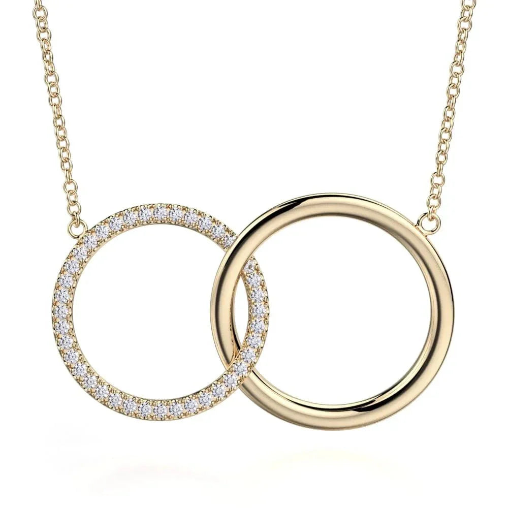 Double Diamond Circle Necklace