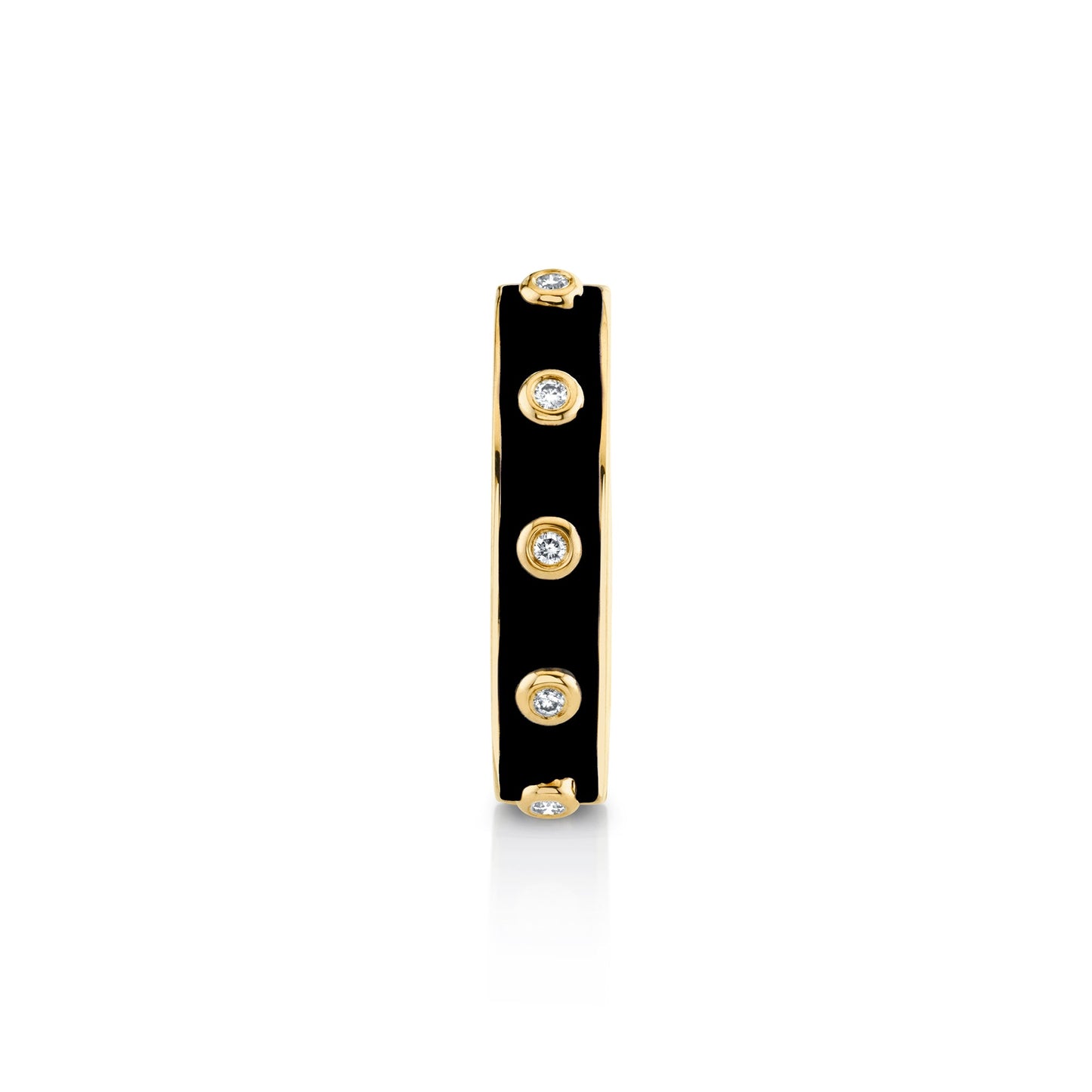 MICHAEL M Rings 14k Yellow Gold / Black Chroma Extruded Bezel Ring F483
