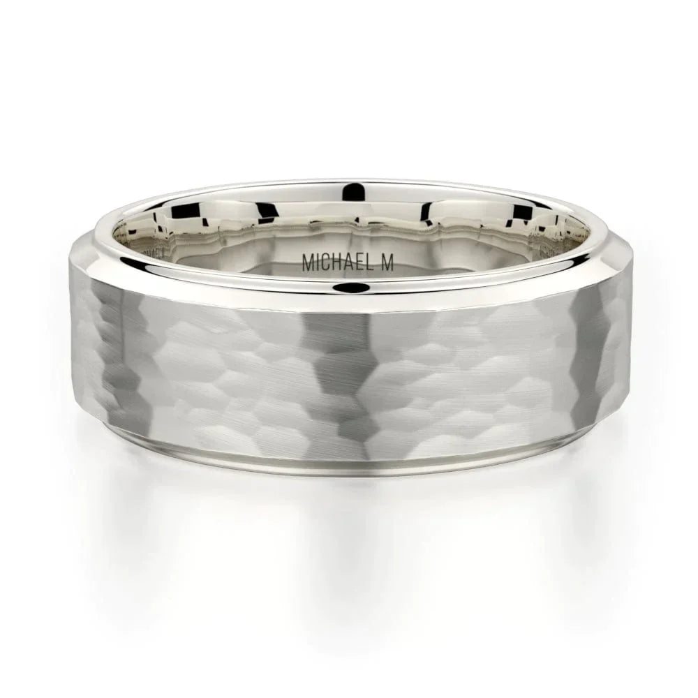 MICHAEL M Wedding Bands 18K White Gold Men's Band MB114 MB-114WG
