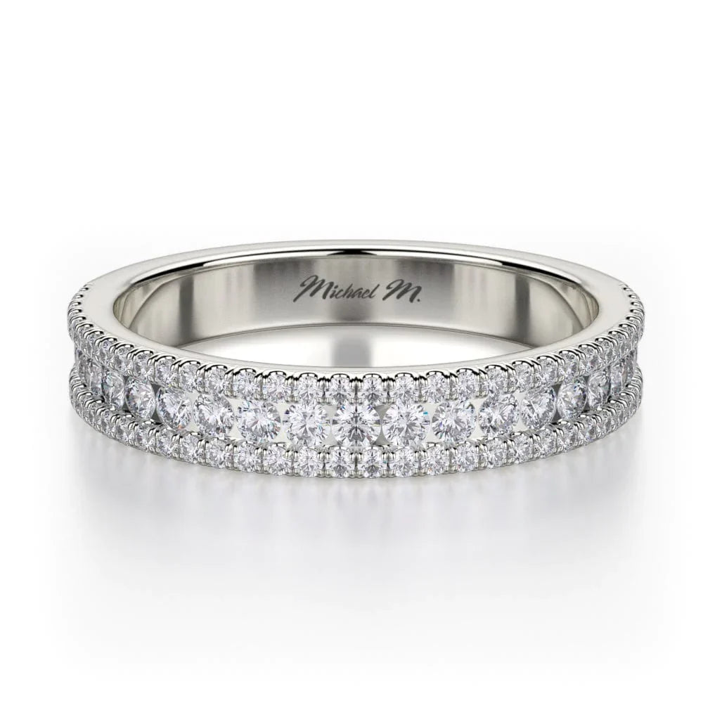 MICHAEL M Wedding Bands 18K White Gold WEDDING BAND R396SB