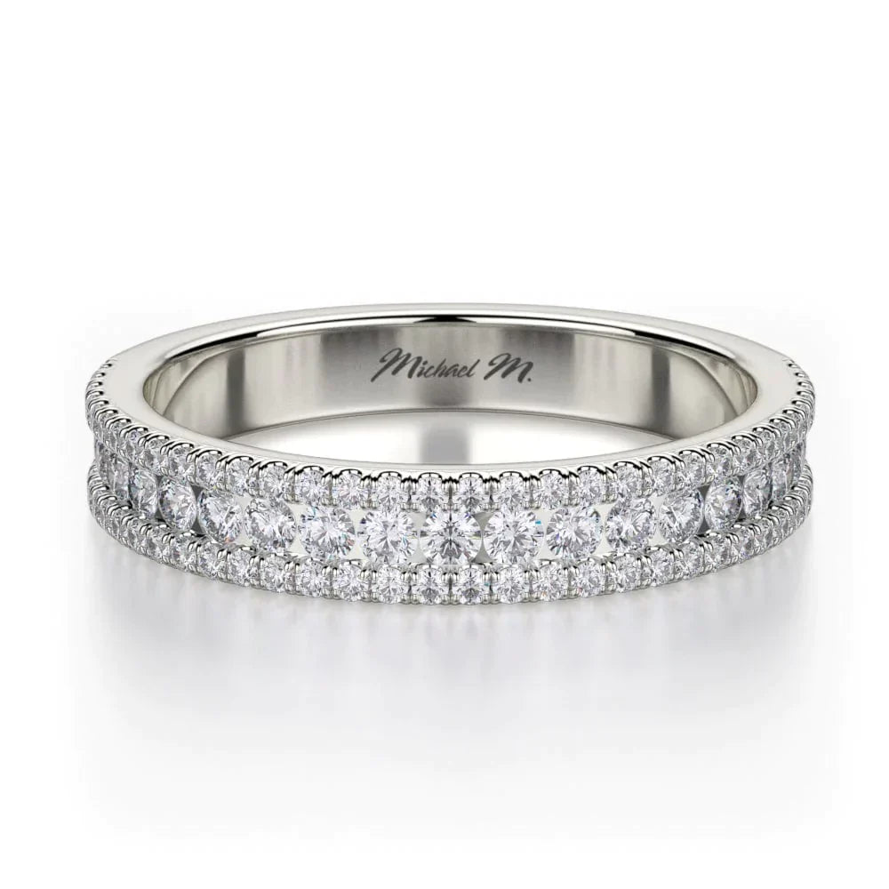MICHAEL M Wedding Bands 18K White Gold WEDDING BAND R396SB