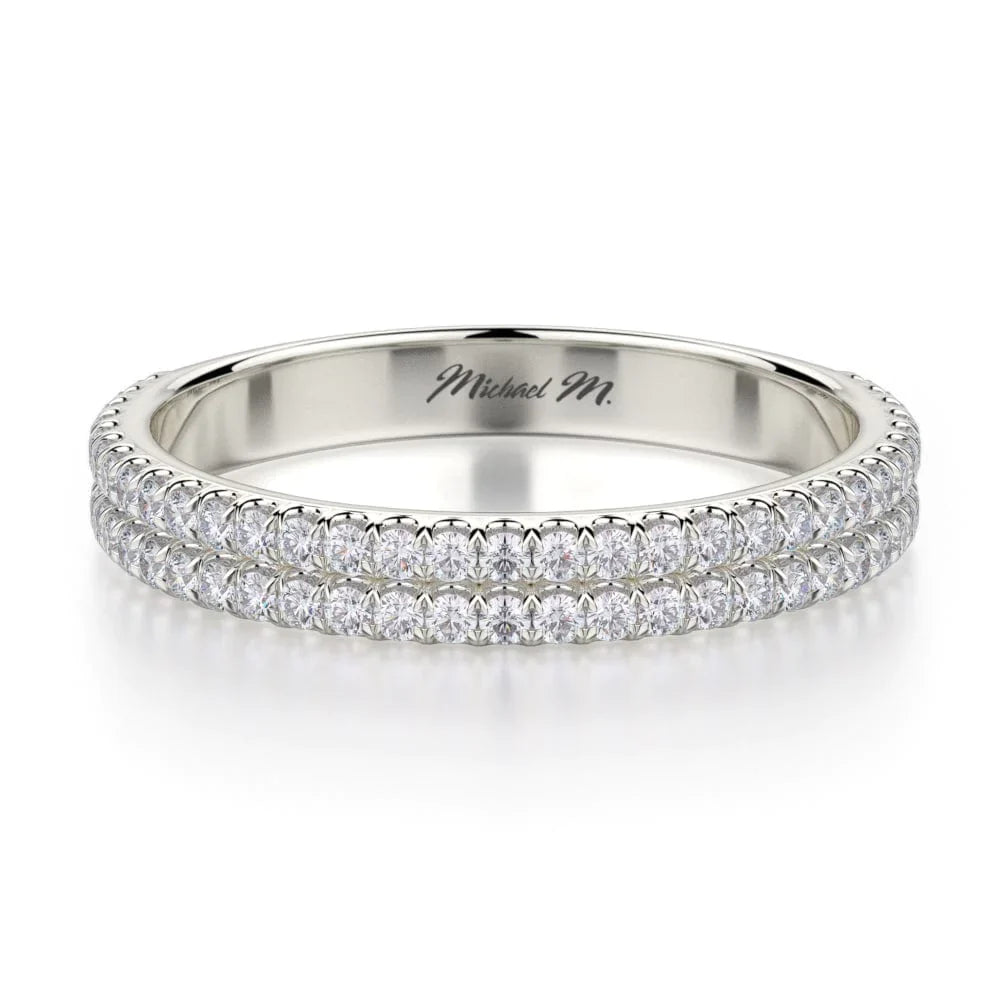 MICHAEL M Wedding Bands 18K White Gold Wedding band R688B R688BWG