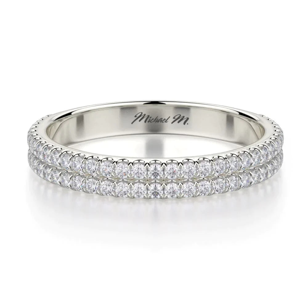 MICHAEL M Wedding Bands 18K White Gold Wedding band R688B R688BWG