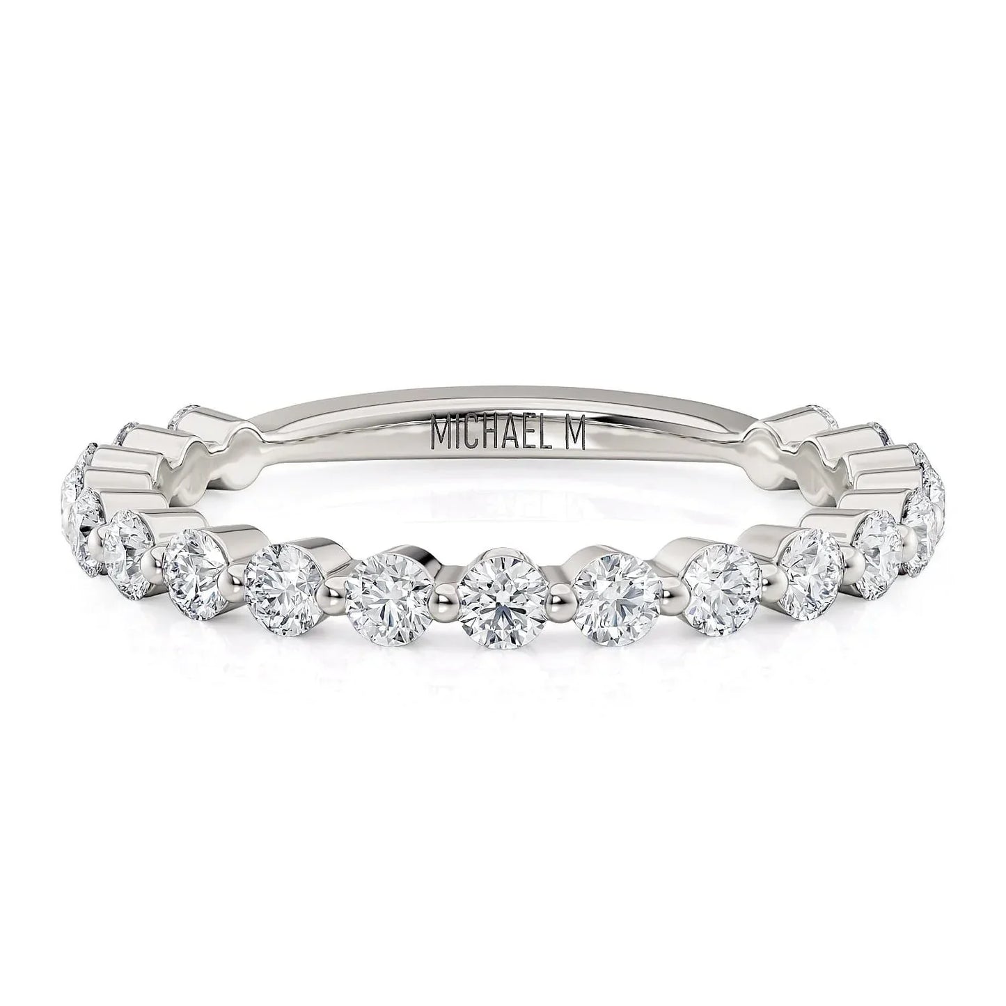 MICHAEL M Wedding Bands 18K White Gold Wedding band R791B