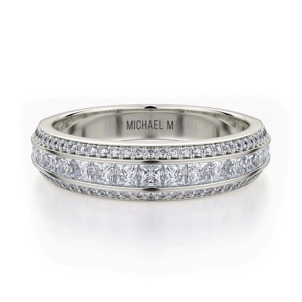 MICHAEL M Wedding Bands White Gold Wedding band R401SB R401SBWG