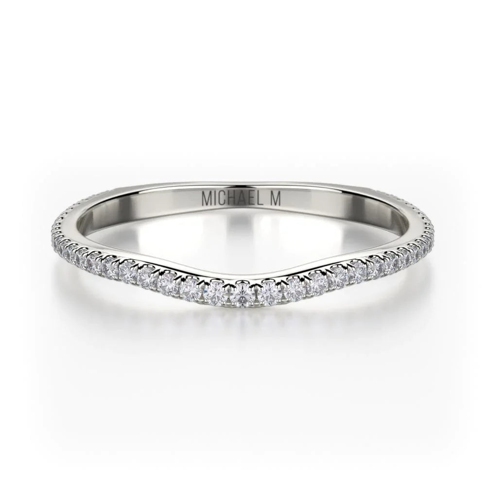 MICHAEL M Wedding Bands White Gold Wedding band R440SB R440SBWG