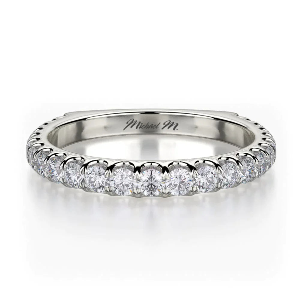 MICHAEL M Wedding Bands White Gold Wedding band R655SB R655SBWG