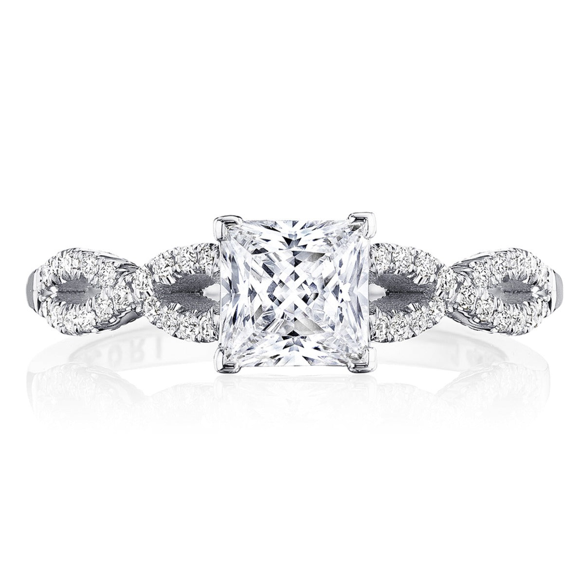 Tacori 14k White Gold Coastal Crescent Collection Classic Engagement Ring Setting 0.25CTW